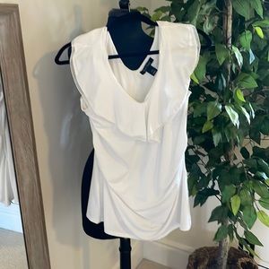 White House Black Market White V Neck  Tank Blouse